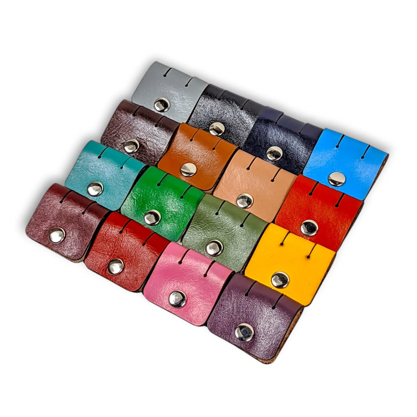 Leather Clip Cable Organizer/ Klip Kabel/ Headset/ Charger Kulit Asli Besar Kotak