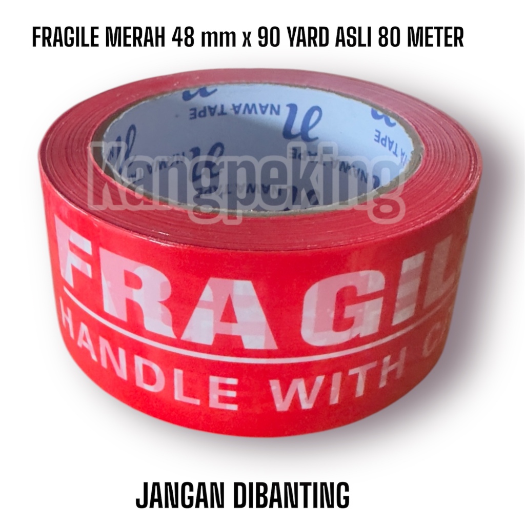 

Lakban Fragile Merah Tebal Kualitas Premium JANGAN DIBANTING
