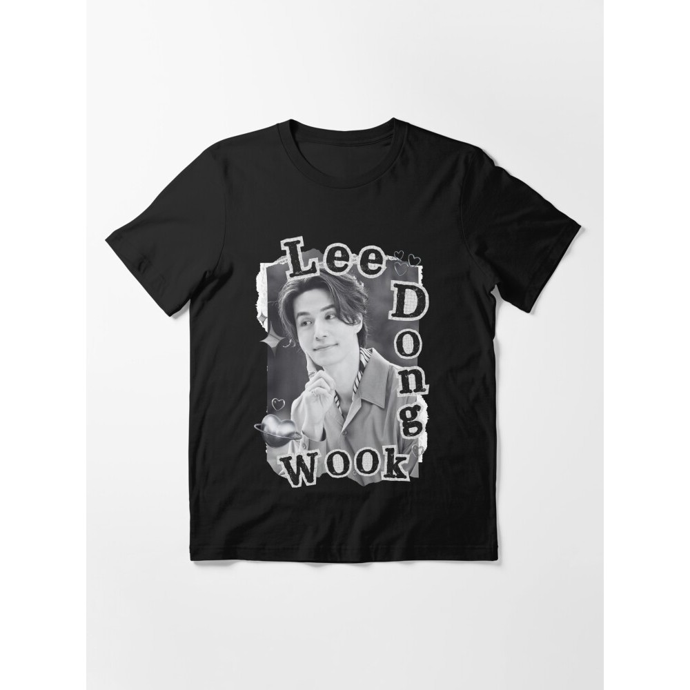 Kaos Lee Dong wook Collage Bold Black and White Portrait Essential T-Shirt