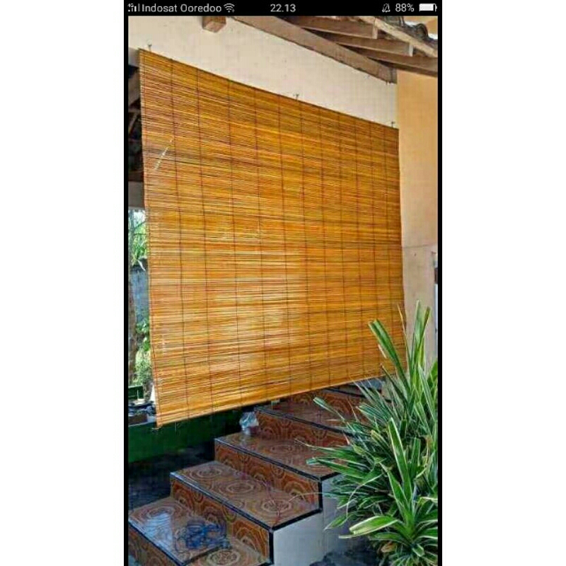 TIRAI KEREI KULIT BAMBU SAWIT gulung 2,5X3 meter