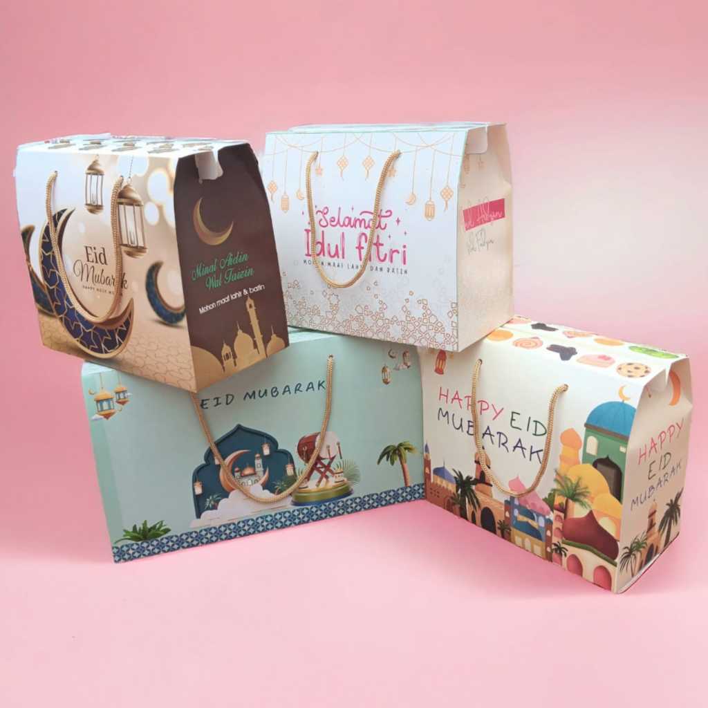 

ISI 10 PCS BOX HAMPERS LEBARAN IDUL FITRI MUAT 3 TOPLES JAR 500 - 750 ML