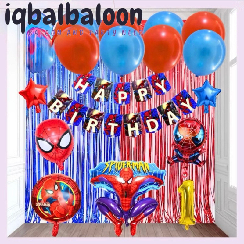 Paket Set Dekorasi Ulang Tahun Spiderman/ Paket Ulang Tahun Spiderman
