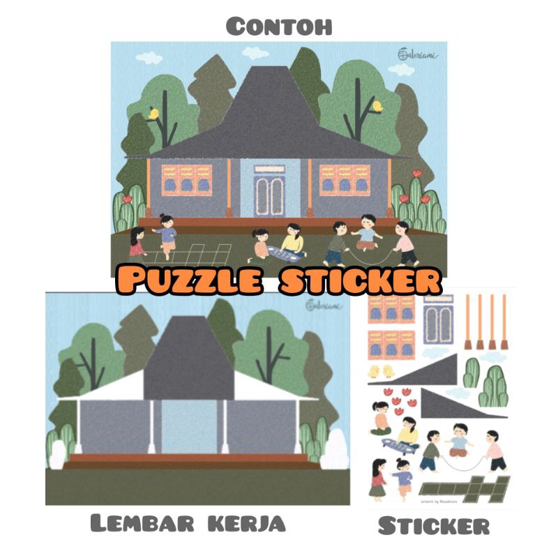 PUZZLE STICKER RUMAH ADAT mainan edukasi anak