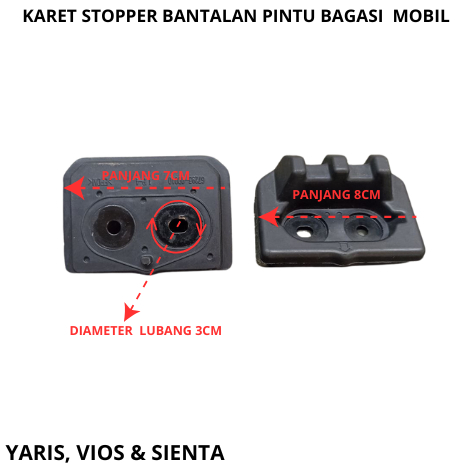 Karet stopper bantalan pintu bagasi mobil yaris, vios, & sienta stopper bagasi