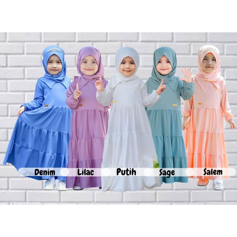 GAMIS SYARI   KIARA  GAMIS ANAK PEREMPUAN  TERBARU SET HIJAB