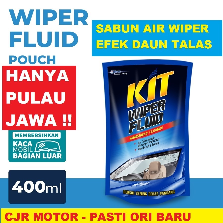 Kit Wiper Fluid Pouch 400 ml obat sabun air wiper efek daun talas kaca mobil jendela