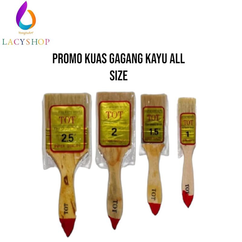 

Kuas Cat Gagang Kayu Premium Bulu Nylon Halus