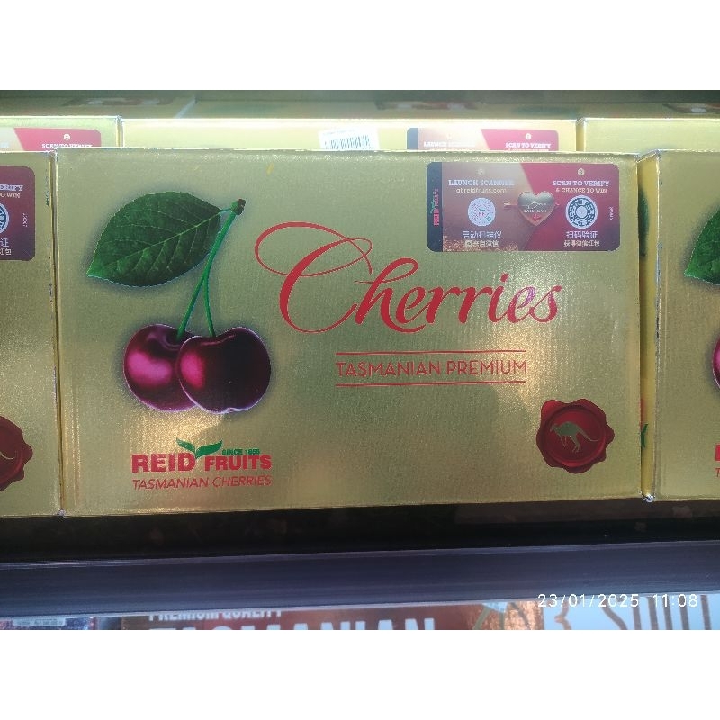 

buah Cherry Tasmanian premium gift pack 1 kg / buah Cherry gift pack premium 1kg / Cherry Tasmanian 1 kg premium