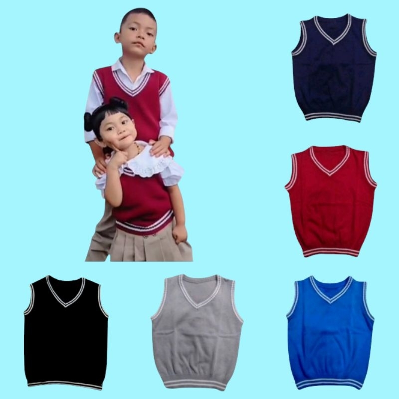 Rompi Anak Rajut Sekolah Korea Style Terbaru