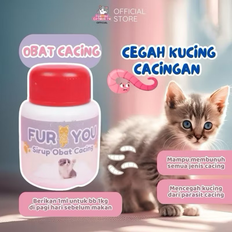 Fur You Obat Cacing Kucing sirup Cacingan Obat Cacing Murah obat cacing kucing sirup drontal furyou