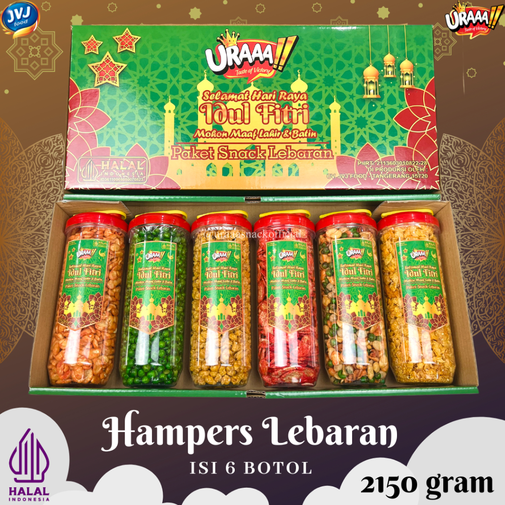 

PAKET SNACK LEBARAN URAAA!! 6 Toples/Botol Mix Kacang Snack