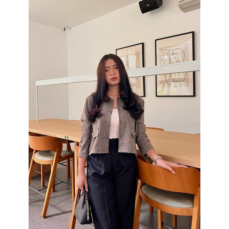 Lilyaster Elia blazer outer wanita hijab non hijab