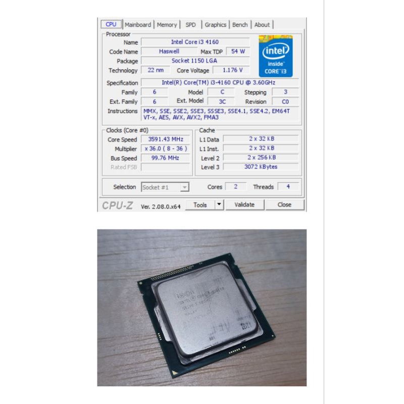 intel i3 gen 4 4130/4160
