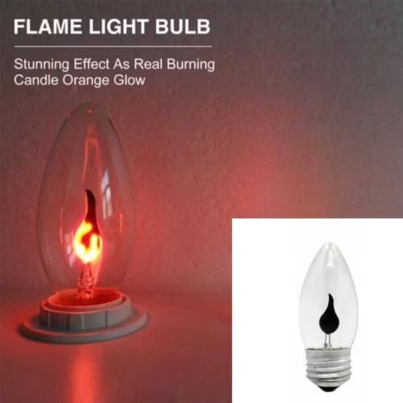 Lampu Bohlam Api Flickering E27 E14 Lidah Api Lampu Edison 3 Watt 1 Watt Lampu Tidur 220V