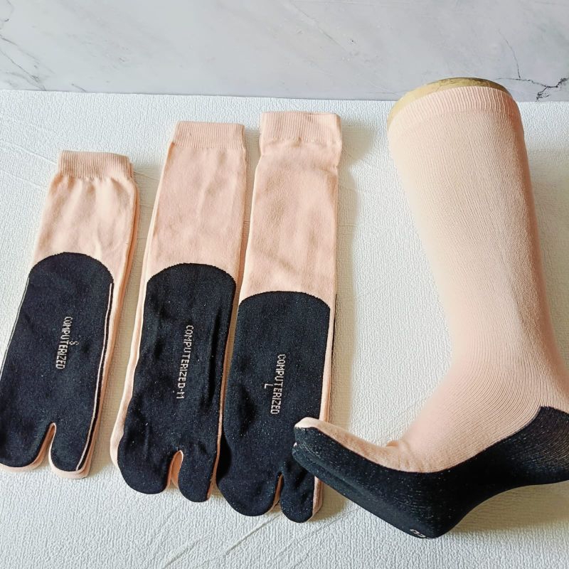 6 pasang kaus kaki jari wanita dewasa panjang dan pendek, kaus kaki muslim, kaus kaki warna kulit, k