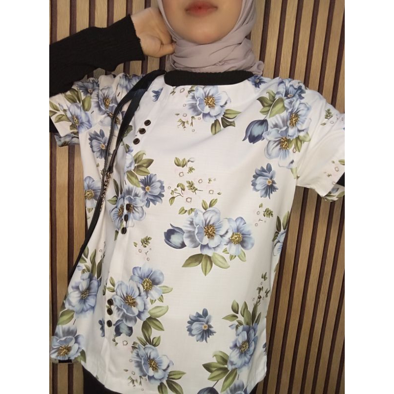JR PEONY BLOUSE ROYAL BLUE IMPORT