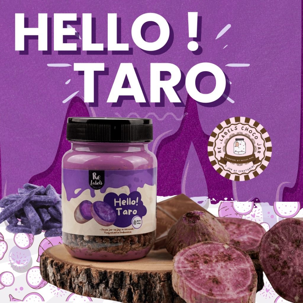 

Chocojar Helloo! Taro - Re.labels Coklat Lumer Crunchy Varian Taro