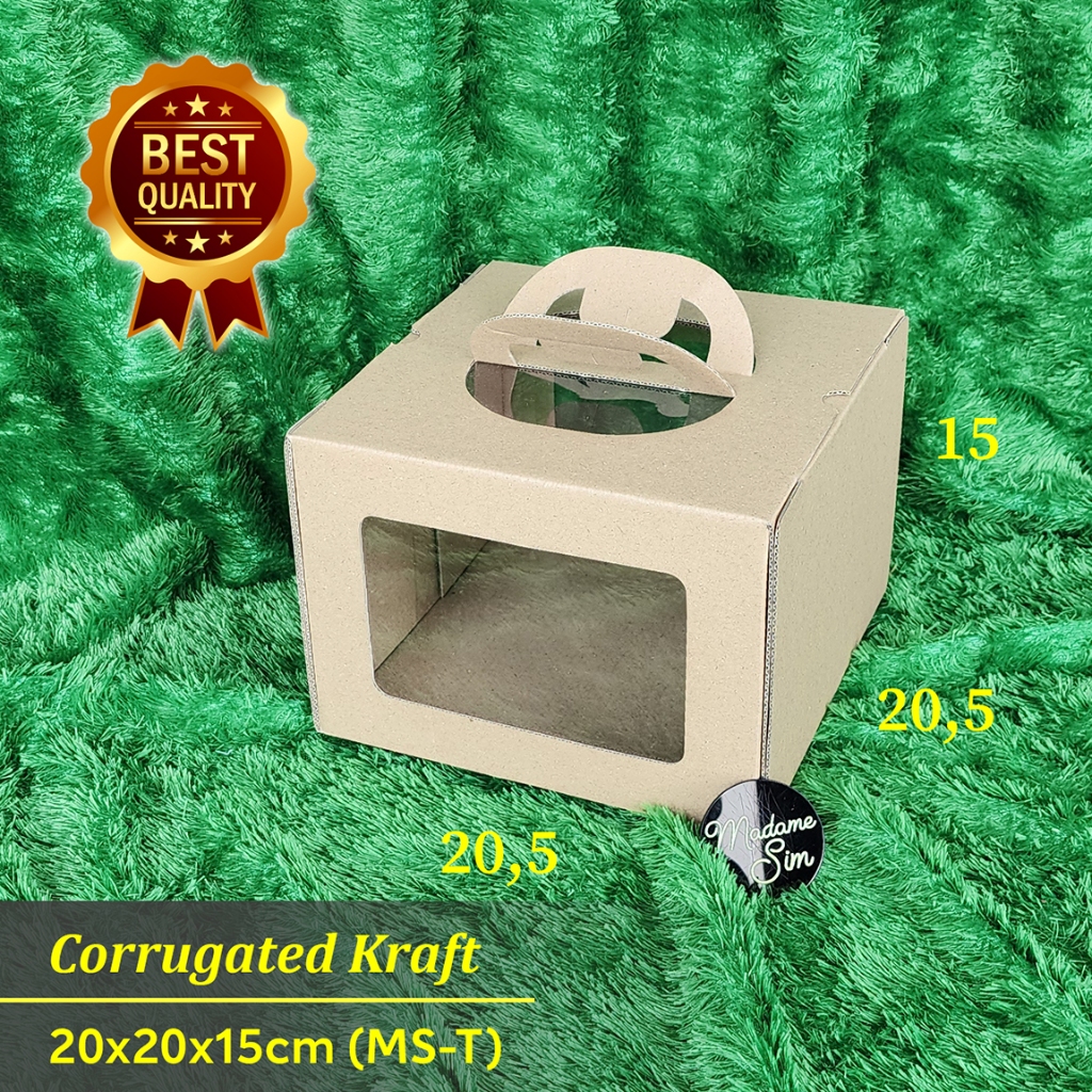 GABLE BOX JINJING - KOTAK KUE ULTAH - DUS TART 20x20x15 - MS-T (ISI : 10 PCS)