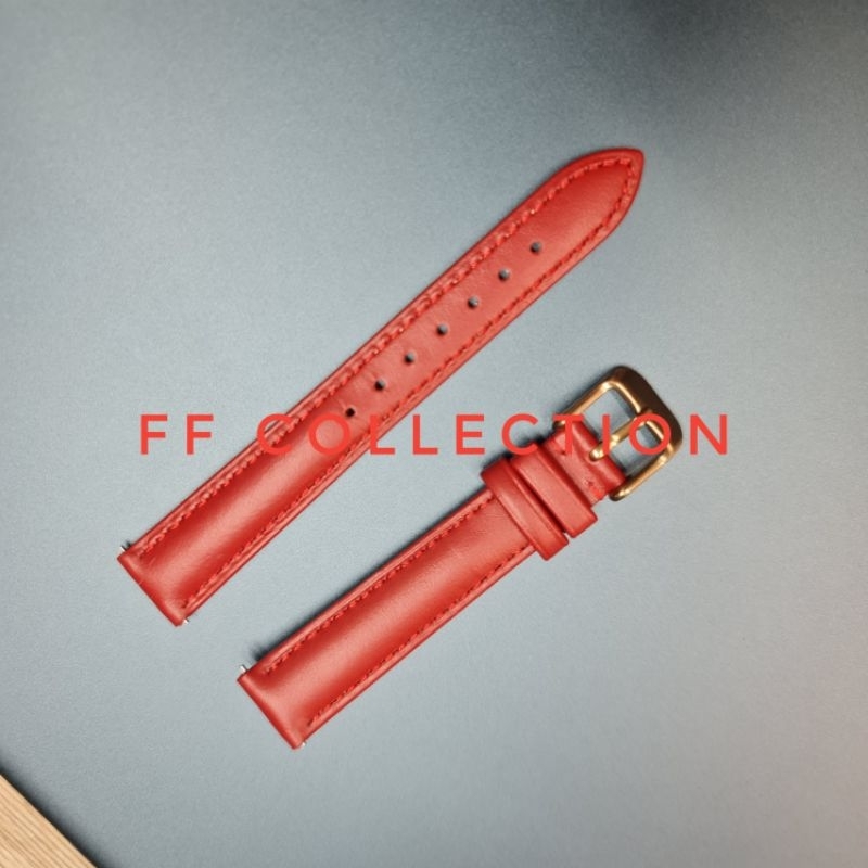 FF COLLECTION 12MM 12 MM MERAH / RED Strap Tali Jam tangan Fossil Leather Kulit GRATIS Pin PEN Quick