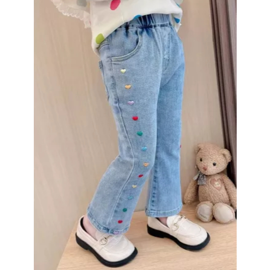 Celana Jeans Anak Perempuan Import Terbaru ,Kekinian Umur 3-8 Tahun Anak Tanggung