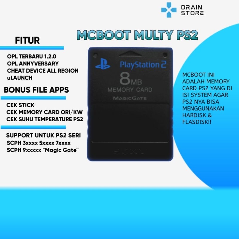 MC BOOT PS2 MULTY OPL TERBARU SUPPORT FAT/SLIM