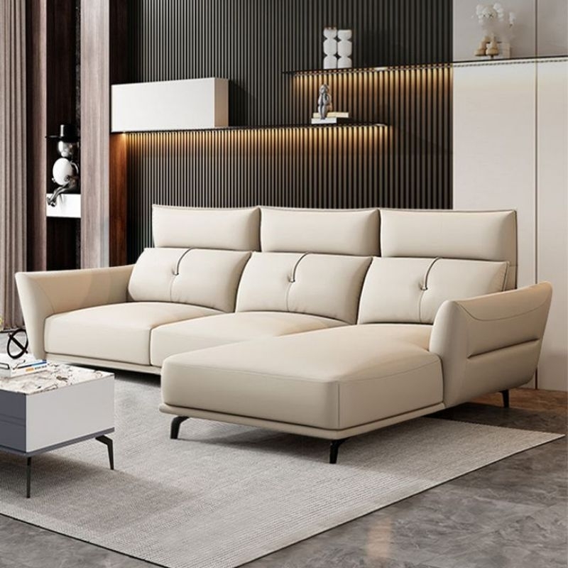 sofa kulit - sofa ruang tamu minimalis - sofa 3 seater full busa
