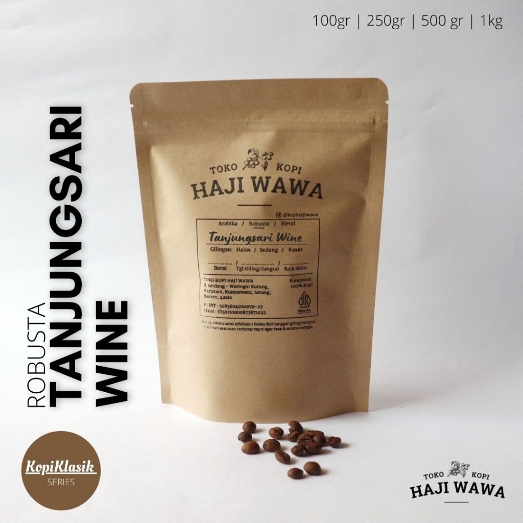 

ROBUSTA TANJUNGSARI WINE - 1 KG - Toko Kopi Haji Wawa - Kopi Bubuk, Biji Kopi, Coffee Beans, Robusta