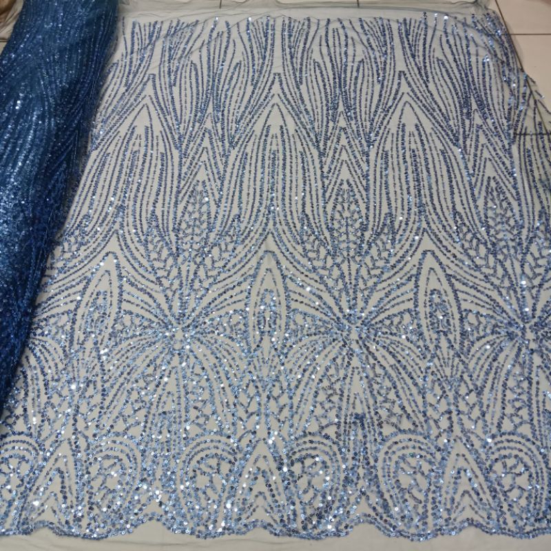 BAHAN KAIN TILE PAYET PREMIUM MOTIF BUNGA