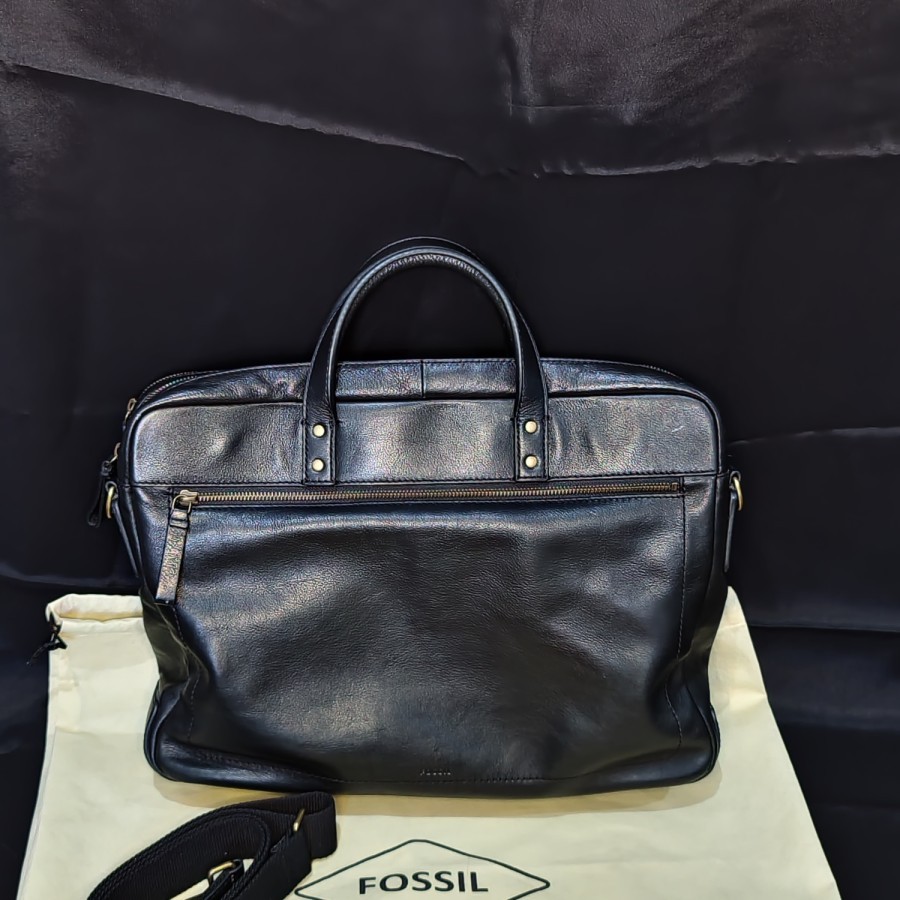 Fossil | Original | Tas Kulit Asli | Tas Kerja | Hitam | Pria | I-23.T001