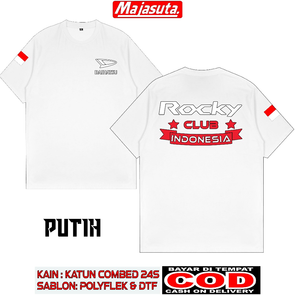 BAJU KAOS DAIHATSU ROCKY CLUB KATUN COMBED 24S TEBAL//BISA COD// KAOS KOMUNITAS//KAOS CLUB//KAOS MOB