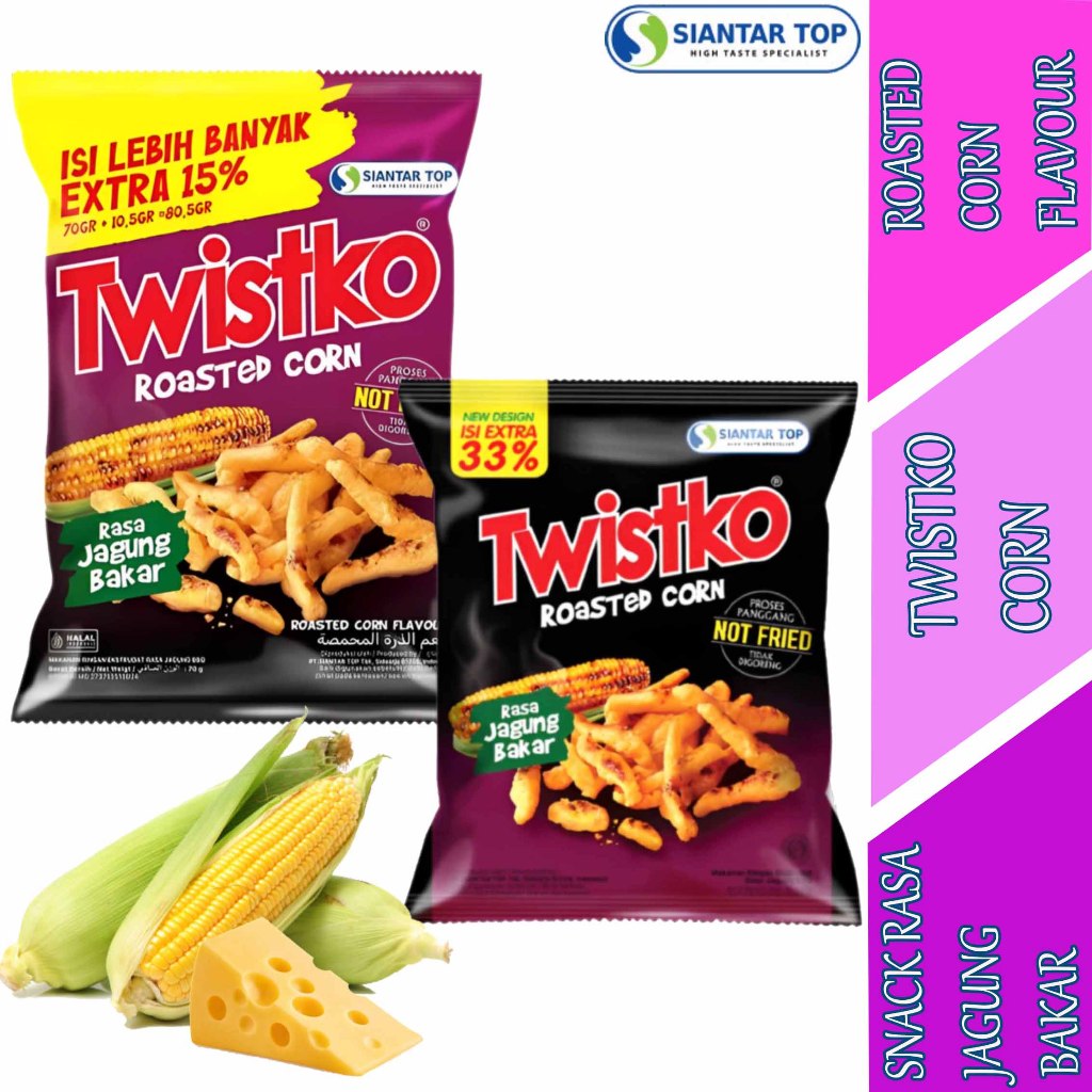 

Roasted Corn Flavour - Twistko - Snack Chiki Rasa Jagung bakar - 1pcs