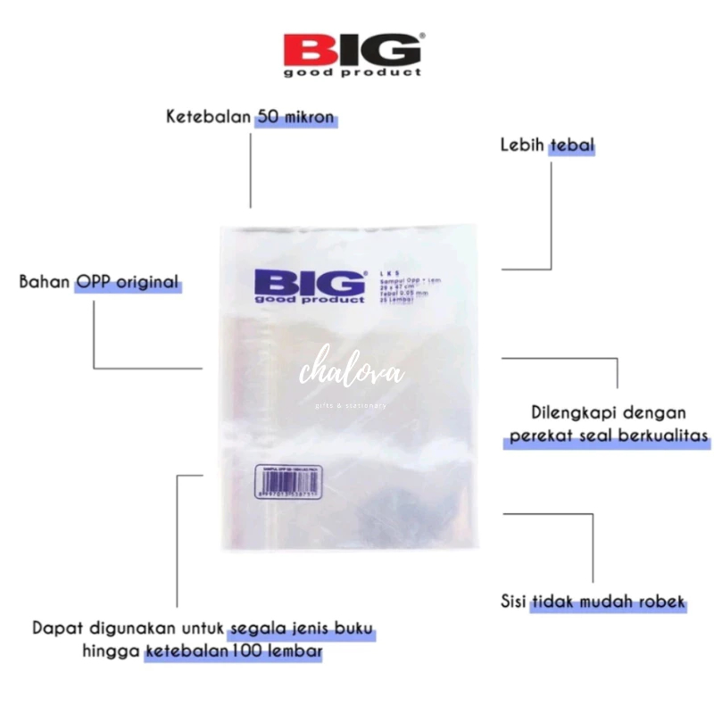 

SAMPUL BUKU PLASTIK SAMPUL BUKU OPP LEM ISI 25 LEMBAR 0.5MM / SAMPUL BUKU BIG KWARTO 1 PAK