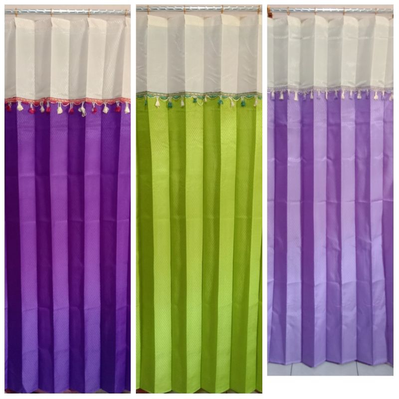 gorden minimalis ukuran lebar 40/50 cm tinggi 160/170 cm jendela kecil free kawat pengait