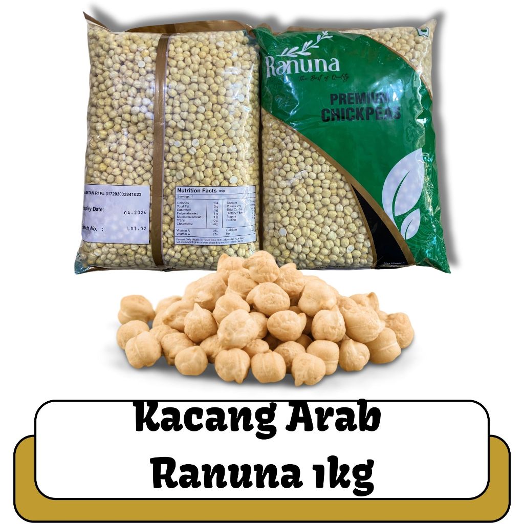 

OLEH OLEH HAJI DAN UMROH 1KG KACANG ARAB RANUNA I CHICKPEAS GURIH DAN RENYAH KAYA VITAMIN NUTRISI I KACANG ARAB AL MADINA RANUNA ABU DASS