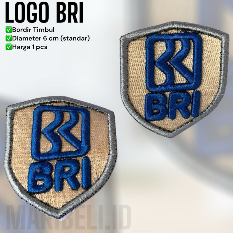 LOGO BRI BORDIR TIMBUL - EMBLEM BRI BORDIR TIMBUL - PATCH BRI BORDIR TIMBUL