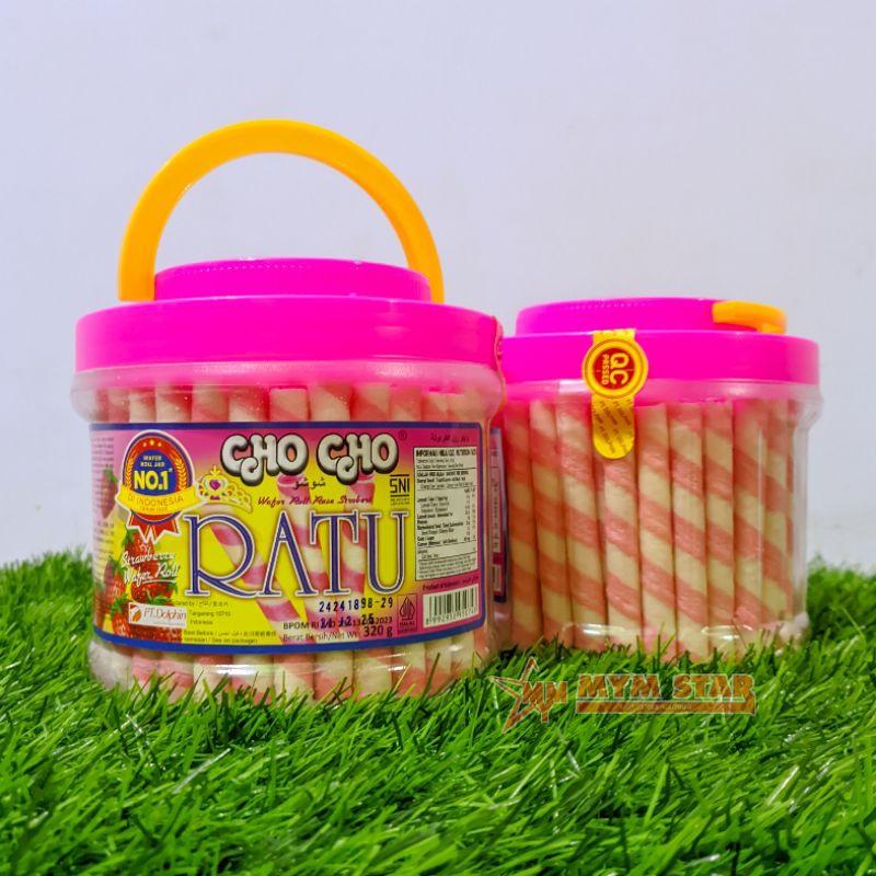 

Cho Cho Ratu Strawberry Wafer Roll Rasa Stroberi Toples 320g