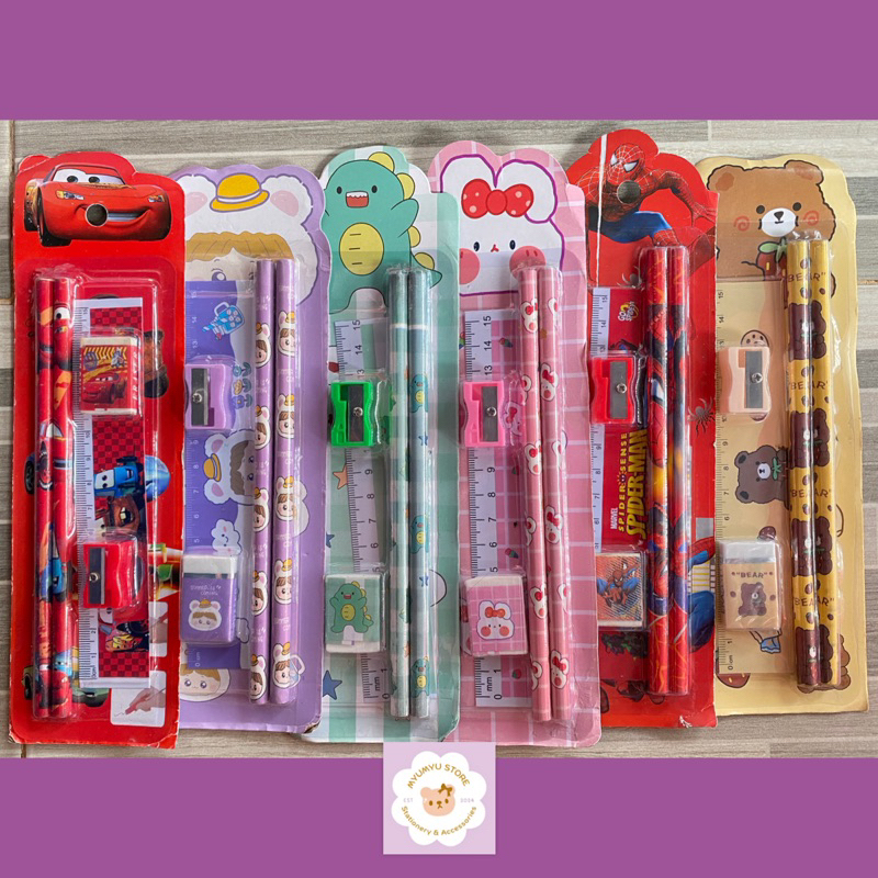 

1 Set Alat Tulis Stationary Lucu Unik Cute Murah