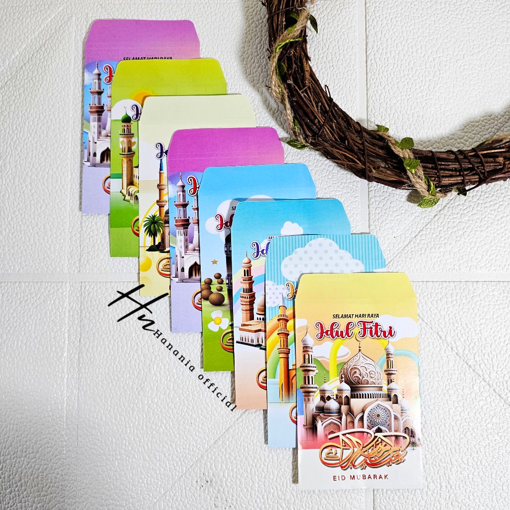 

50 PCS AMPLOP/ANGPAU LEBARAN IDULFITRI MASJID SERI V MEDIUM /AMPLOP THR MOTIF MASJID