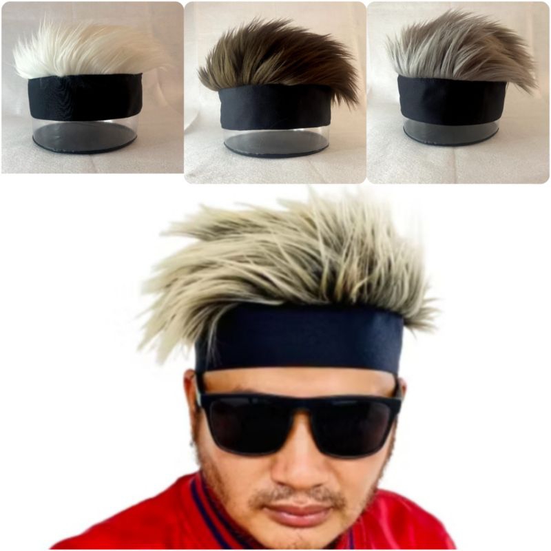 Topi Wig Pria Bulu Korea - Pink Muda