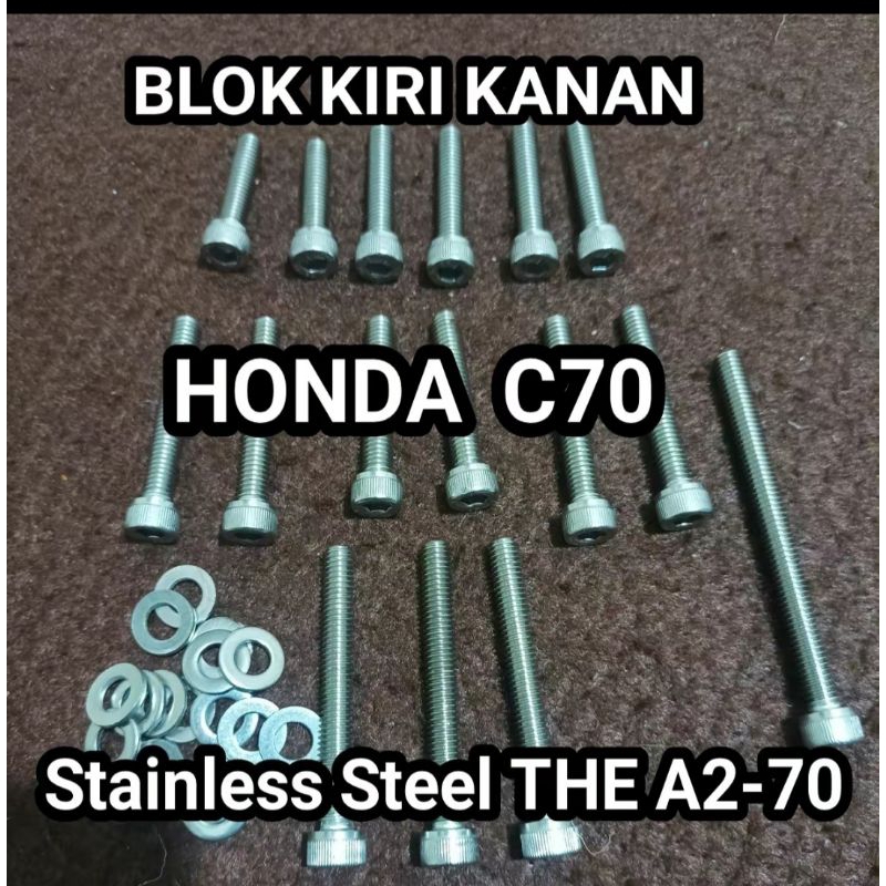 baut bak blok mesin set c70 c 70 stainless