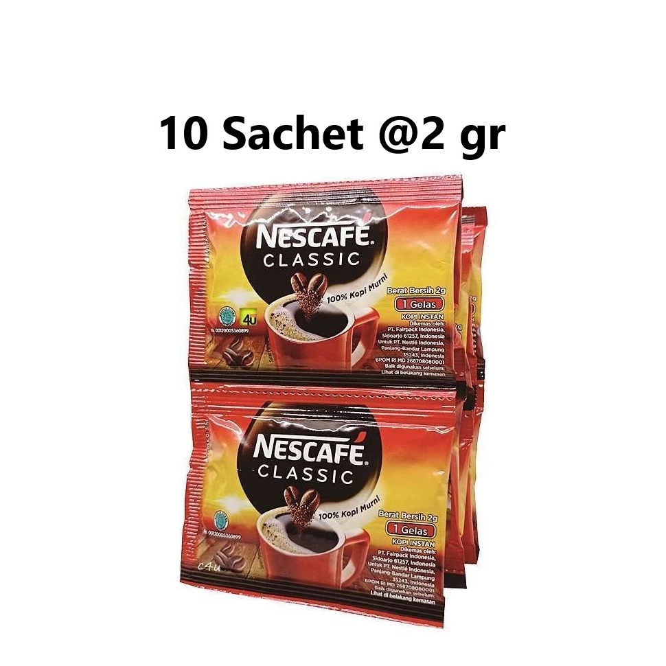 

Nescafe Classic 2gr 10 Sachet Instant Coffee Minuman Kopi Bubuk Instan Nescafe Klasik