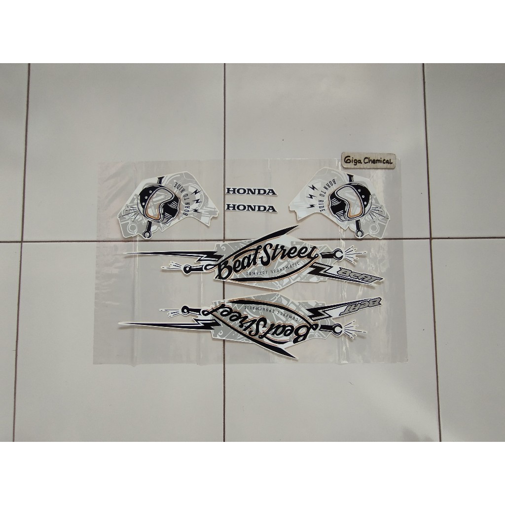 Striping Sticker Lis Honda Beat Street 2017 2018 Putih Original