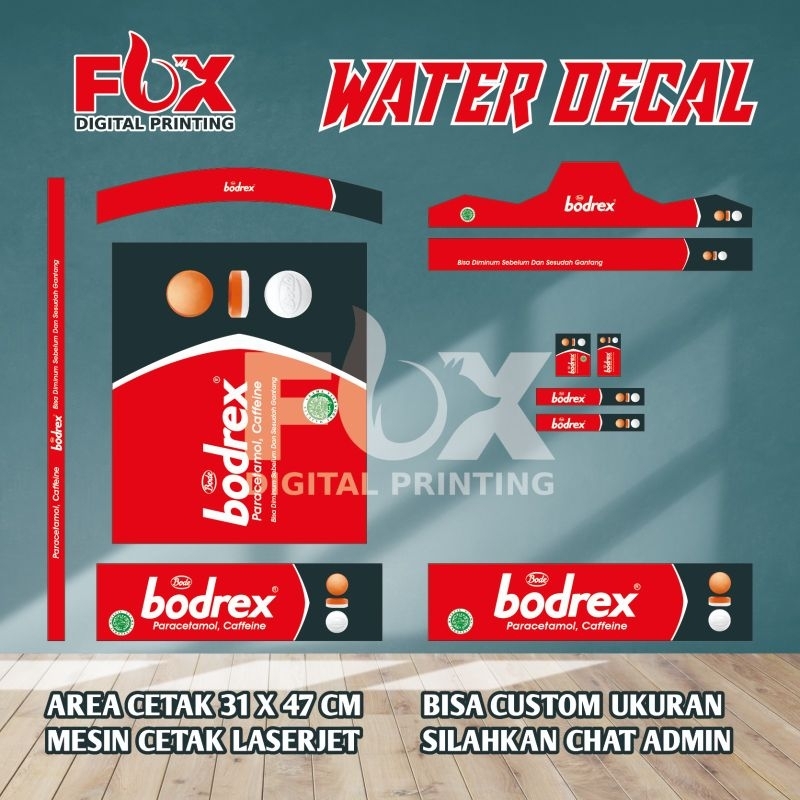 WATER DECAL SANGKAR REPLIKA, MURAI, KOSAN, KIPAS NOMER 1,2,3