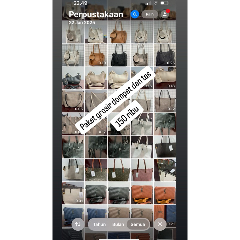 Paket grosir tas/dompet 150 ribu
