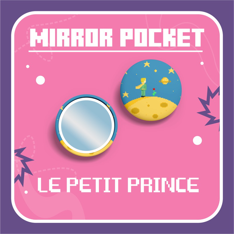 Mirror Pocket Le Petit Prince/Mirror pocket/Pixel art/Animation/Cute/Kaca/Mini mirror/Mirror/Merchan