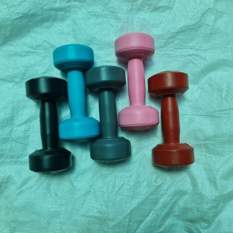 Barbel 1 kg (2pcs) Sepasang Dumbel Dapat Sepasang Sudah Isi Bahan PVC Kuat