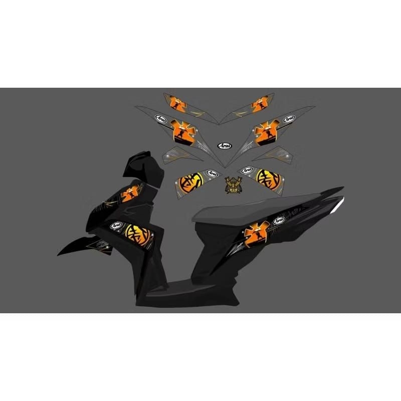 STRIPING TRANSPARAN MIO M3 DESAIN CUSTOM ARAI