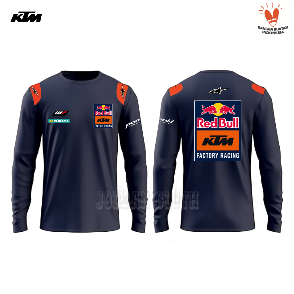 Tshirt Baju Kaos Lengan Panjang KTM Redbull Factory Racing Team