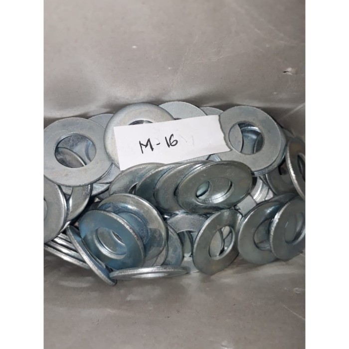 Plat Ring 16 Mm / Ring Plat M16 Untuk Baut / Ring Plat Putih Murah