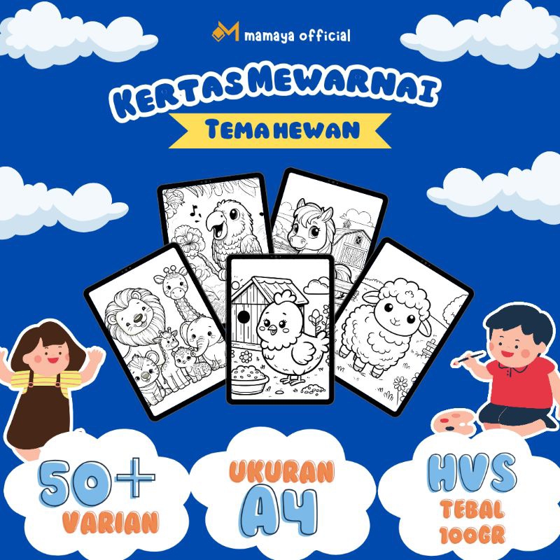 

KERTAS MEWARNAI ANAK TEMA HEWAN BINATANG/ KERTAS GAMBAR MEWARNAI ANAK PAUD TK